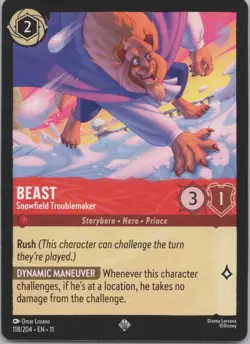 Disney Lorcana Winterspell (11) #118/204 Beast - Snowfield Troublemaker - Image 1