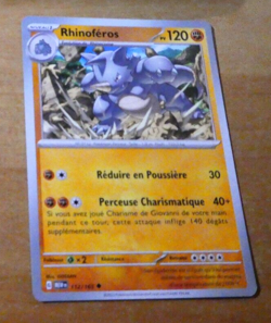 POKEMON 151 CARD CARTE RHINOFEROS 112/165 MEW FR JCC NEUF 2023 - Image 1