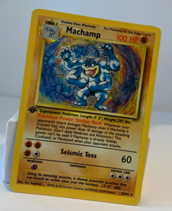 Machamp 1st Edition Holo 8/102 Pokemon card Base Set Moderately Played or better - Image 1