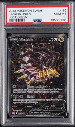 2022 POKEMON SWORD & SHIELD LOST ORIGIN #186 FULL ART/GIRATINA V PSA 10 - Image 1