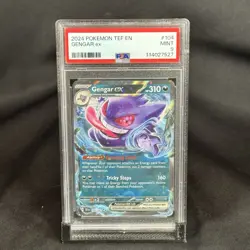 GENGAR EX 2024 POKEMON TEMPORAL FORCES DOUBLE RARE 104/162 PSA 9 - Image 1
