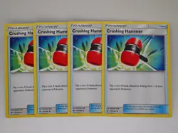 4x Crushing Hammer 115/149 Sun & Moon Base Set Regular Pokemon Card Playset - Image 1