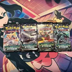4 Sealed Unweighed Pokemon Sun & Moon Celestial Storm Booster Packs - Art Set - Image 1