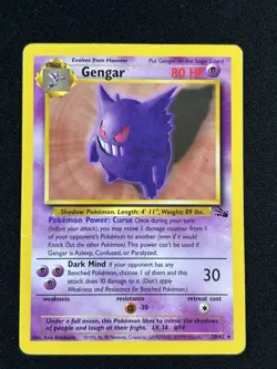 Pokemon Gengar 20/62 Fossil Unlimited Rare Regular 1999 80 HP - Image 1