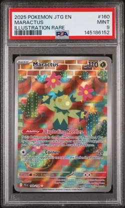 2025 POKEMON JTG EN-JOURNEY TOGETHER ILLUSTRATION RARE #160 MARACTUS PSA 9 - Image 1