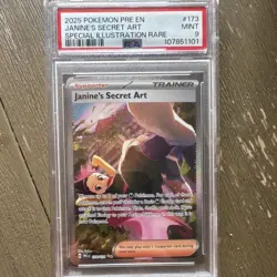 Pokemon TCG Janine's Secret Art Prismatic Evolutions SI Rare Holo PSA 9 - Image 1