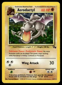 Aerodactyl Holo 1/62 Fossil Unlimited Pokemon - Image 1