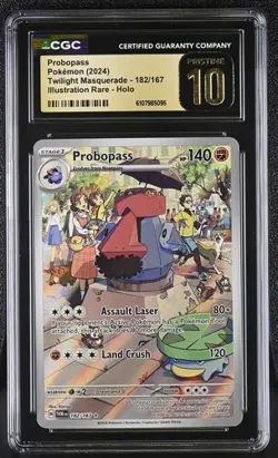 CGC PRISTINE 10 - Probopass #182 - Pokemon Sv06: Twilight Masquerade Holo - Image 1