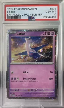 Latios 073 psa 10 cosmos holo 2023 POKEMON PARADOX RIFT Enhanced blister! - Image 1