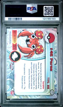 2000 TOPPS CHROME POKEMON T.V. #46 PARAS PSA 10 - Image 2