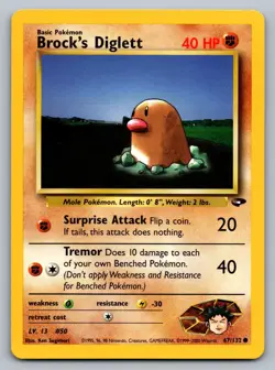 Pokemon TCG Gym Challenge Brock's Diglett 067/132 - Image 1