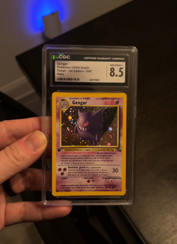 Gengar CGC 8.5 Pokemon WOTC Fossil DUTCH 1st Edition 5/62 Cosmos Holo Low POP 2 - Image 2