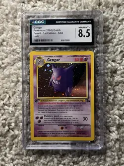 Gengar CGC 8.5 Pokemon WOTC Fossil DUTCH 1st Edition 5/62 Cosmos Holo Low POP 2 - Image 3