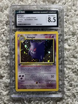 Gengar CGC 8.5 Pokemon WOTC Fossil DUTCH 1st Edition 5/62 Cosmos Holo Low POP 2 - Image 4