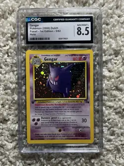 Gengar CGC 8.5 Pokemon WOTC Fossil DUTCH 1st Edition 5/62 Cosmos Holo Low POP 2 - Image 5