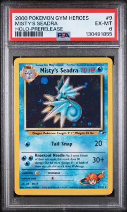 CLEAN PSA 6 Misty’s Seadra 9/132 Pokemon Gym Heroes Holo - English - Image 1