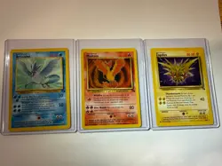 Vintage Pokemon Legendary Birds (Articuno, Moltres, Zapdos) Pokemon Cards - Image 1