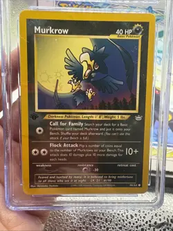 💫❤CGC 10 GEM MINT Murkrow Neo Revelation 1st Edition 46/64 Pokemon +BONUS💫 - Image 4