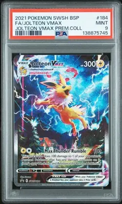 2021 POKEMON SWSH BLACK STAR PROMO #184 FULL ART/JOLTEON VMAX PSA 9 - Image 1