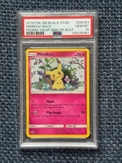 2019 POKEMON BLACK STAR MIMIKYU PROMO HOLO TEAM UP SM163 PSA 10 GEM MINT - Image 1