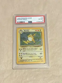PSA 6 Raichu Holo Base Set #14 Pokemon TCG 1999 - Image 1