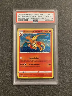 Pokemon Special Delivery Charizard UK Holo Promo SWSH075 PSA 10 - Image 1