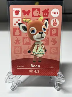 Beau 167 - Amiibo Card - Animal Crossing Series 2 - Authentic Nintendo Card - Image 1