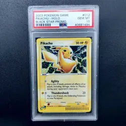 2003 Pokemon PIKACHU #012 Black Star Promo Nintendo EX Series Cosmos Holo PSA 10 - Image 1