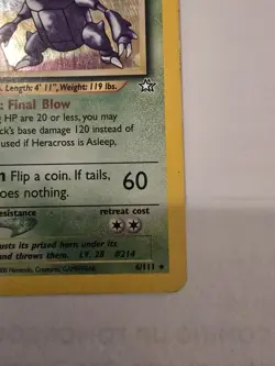 Heracross 6/111 Neo Genesis 1st Edition Holo Rare Pokemon TCG Card - Image 5