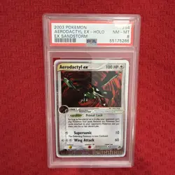 2003 Pokemon Aerodactyl EX Sandstorm Holo Card 94 PSA 8 - Image 1