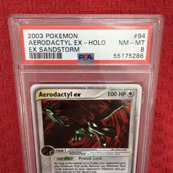 2003 Pokemon Aerodactyl EX Sandstorm Holo Card 94 PSA 8 - Image 4