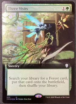 MTG Commander Legends #686 Three Visits (Extended Art) FOIL LP - Image 1