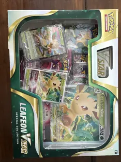 Pokemon TCG Leafeon Vstar Special Collection Box Factory Sealed New - Image 1