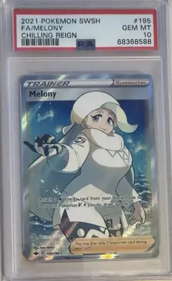2021 Pokemon TCG Melony Full Art #195/198 Chilling Reign PSA 10 - Image 1