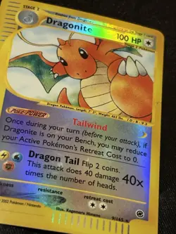 Pokemon TCG WOTC Expedition Dragonite Reverse Holo E-Reader 9/165 - Image 2