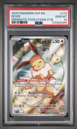 2025 Pokemon S&V Eevee 173 Holo Promo Prismatic Evolutions ETB PSA 10 Gem Mint - Image 1