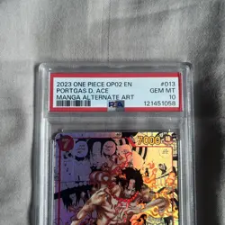 2023 One Piece OP02 EN Manga Alternate Art #013 Portgas D. Ace PSA 10 GEM MINT - Image 4