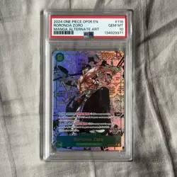 2024 One Piece OP06 EN Manga Alternate Art #118 Roronoa Zoro PSA 10 GEM MINT - Image 1