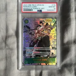 2024 One Piece OP06 EN Manga Alternate Art #118 Roronoa Zoro PSA 10 GEM MINT - Image 3