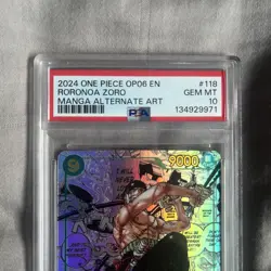 2024 One Piece OP06 EN Manga Alternate Art #118 Roronoa Zoro PSA 10 GEM MINT - Image 4
