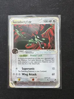 Pokemon TCG Aerodactyl EX Sandstorm Holo Ultra Rare Card 94/100 DMG - Image 1