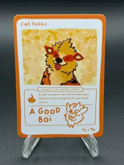 Pokedoodles Fire Doggy 42/90 - Pokemon Arcanine Fan Art Card - Image 1