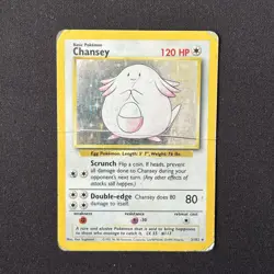 Chansey Holo 3/102 Base Set Unlimited Pokemon Card Damaged - Image 2