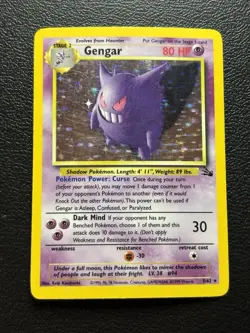Fossil Gengar Holo Rare 5/62 Pokemon Card MP - Image 1