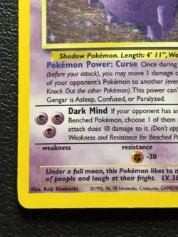 Fossil Gengar Holo Rare 5/62 Pokemon Card MP - Image 4