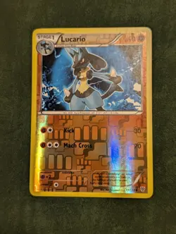 Lucario 77/135 Reverse Holo Rare Black & White Plasma Storm Pokemon Card NM - Image 1