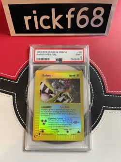 2003 POKEMON SKYRIDGE 28 RAIKOU - REV.FOIL PSA 9 - Image 1