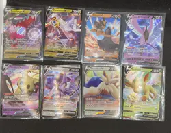 Lot 8 Mixed Type RARE Pokemon EX & V Holo Cards only - Pokemon TCG - Image 1