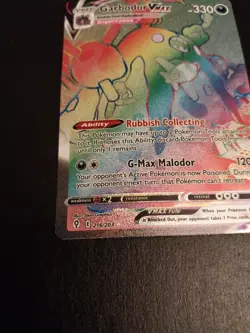 Pokemon TCG Evolving Skies Garbodor VMAX Rainbow Secret Rare Card 216/203 - Image 4
