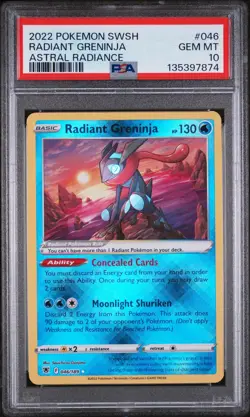 2022 POKEMON ASTRAL RADIANCE RADIANT GRENINJA 046/189 PSA 10 GEM MINT - Image 1